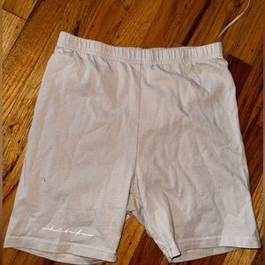 Nude tan White fox Biker shorts